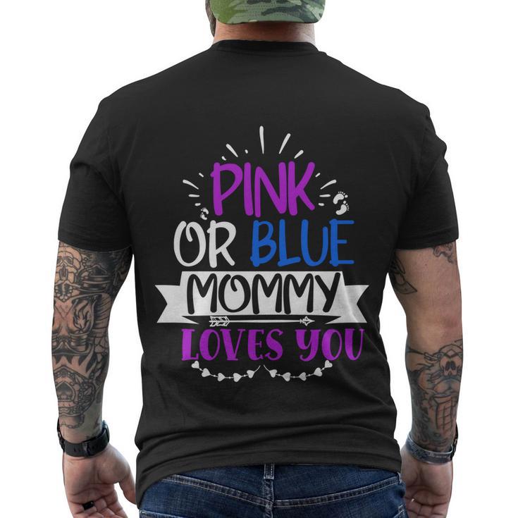 Pregnancy Announcet Pink Or Blue Mommy Loves You Cute Gift Men's Crewneck Short Sleeve Back Print T-shirt