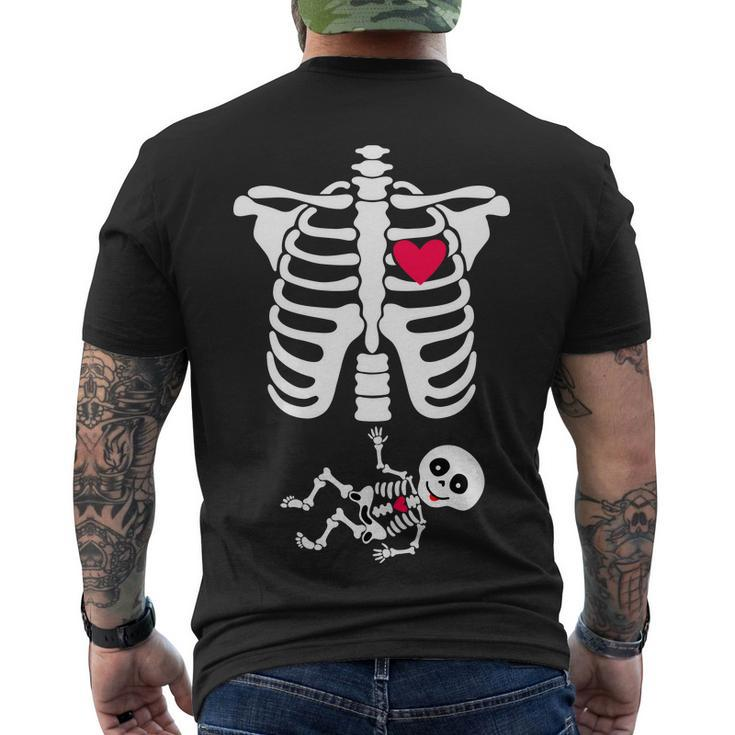 Pregnant Skeleton Ribcage With Baby Costume Men's Crewneck Short Sleeve Back Print T-shirt