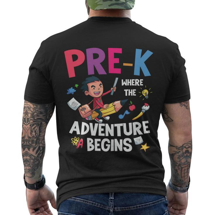 Prek Where The Adventure Begins Back To School V2 Men's Crewneck Short Sleeve Back Print T-shirt