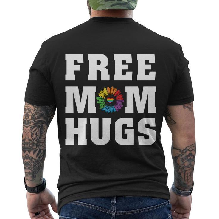 Pride Month Free Mom Hugs Rainbow Lgbt Men's Crewneck Short Sleeve Back Print T-shirt