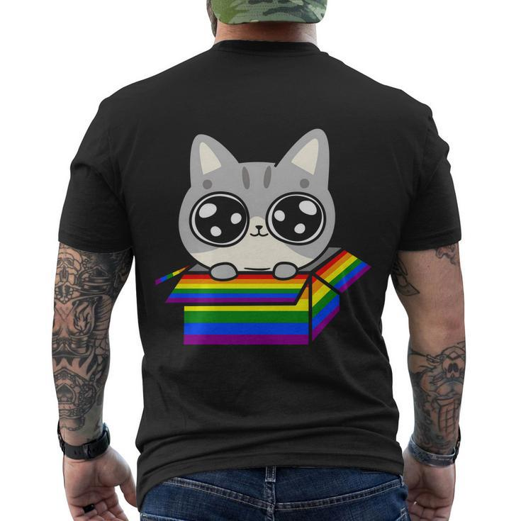 Pride Month Gay Cat In The Lgbt Men's Crewneck Short Sleeve Back Print T-shirt