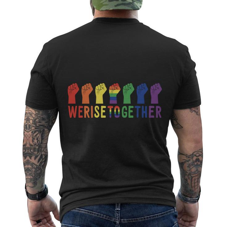 Pride Month We Rise Together Lgbt Pride Men's Crewneck Short Sleeve Back Print T-shirt