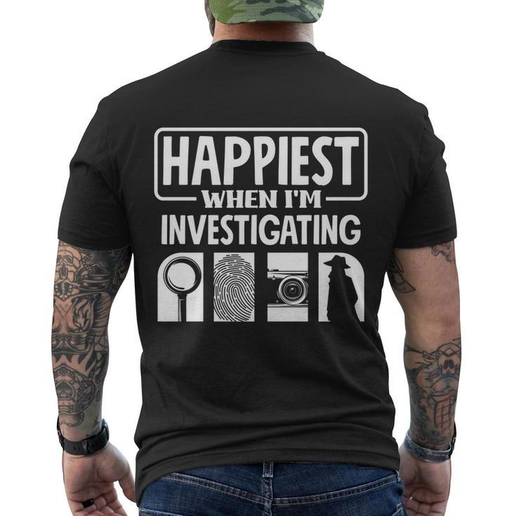 Private Detective Crime Investigator Investigating Cool Gift Men's Crewneck Short Sleeve Back Print T-shirt
