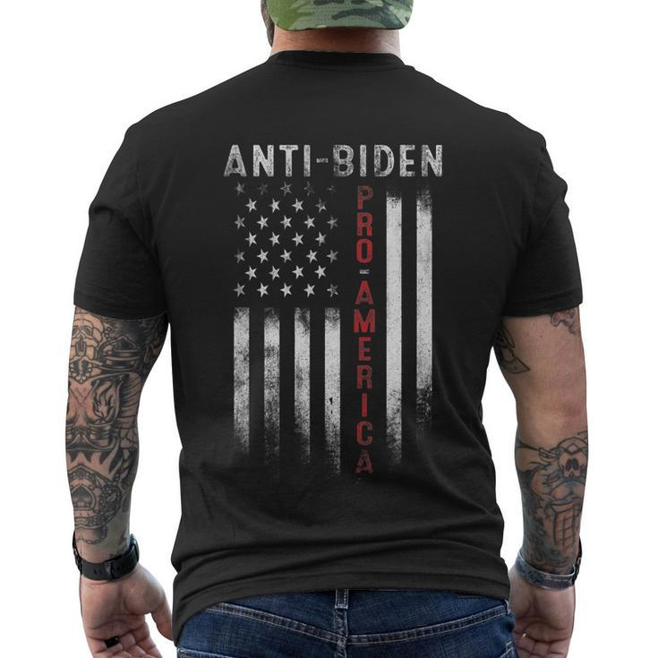 Pro America Anti Biden Usa American Flag Patriotic Tshirt Men's Crewneck Short Sleeve Back Print T-shirt