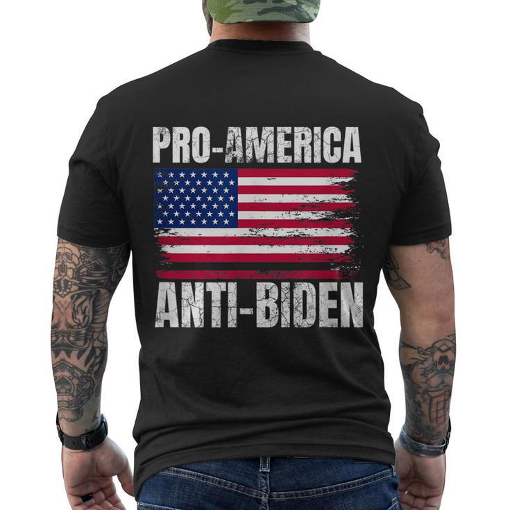 Pro America Anti Joe Biden Usa Flag Political Patriot Men's Crewneck Short Sleeve Back Print T-shirt