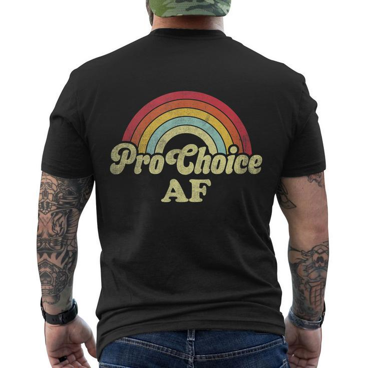 Pro Choice Af Pro Abortion Rainbow Feminist Retro Vintage Men's Crewneck Short Sleeve Back Print T-shirt
