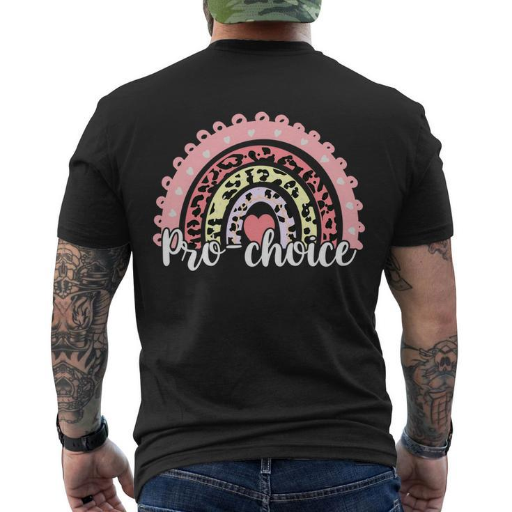 Pro Choice Feminist Rainbow Men's Crewneck Short Sleeve Back Print T-shirt