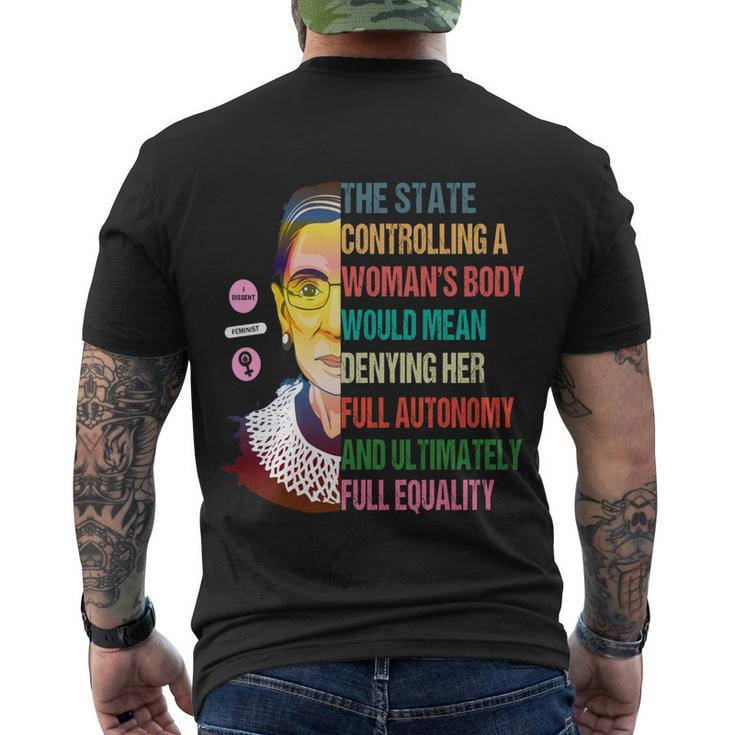 Pro Choice Feminist Ruth Bader Ginsburg Rbg Feminism Reproductive Rights Men's Crewneck Short Sleeve Back Print T-shirt