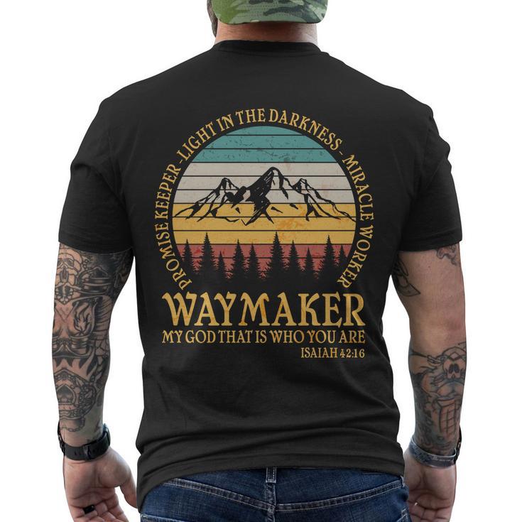 Promise Keeper Waymaker Isaiah Forest Mountains Men's Crewneck Short Sleeve Back Print T-shirt