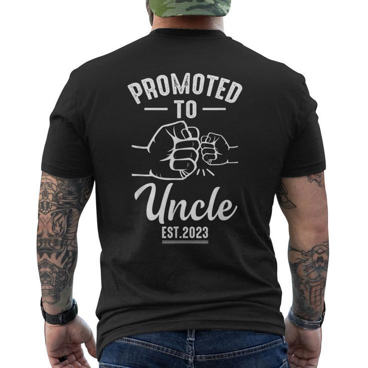 Promoted To Uncle 2023 Present For First Time New Uncle Men's T-shirt Back Print