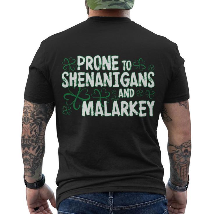 Prone To Shenanigans And Malarkey Men's Crewneck Short Sleeve Back Print T-shirt