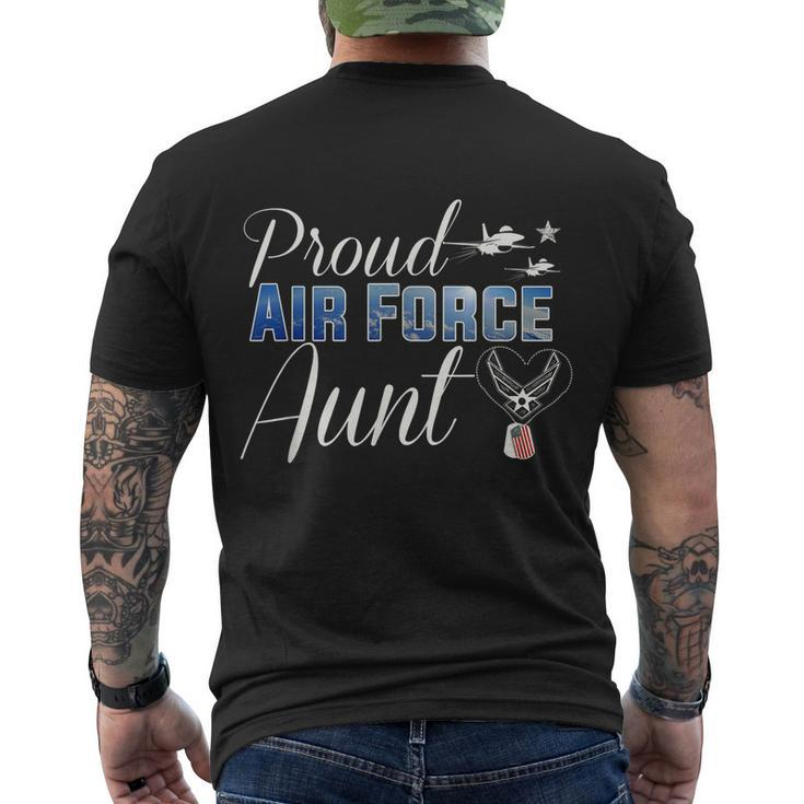 Proud Air Force Aunt Heart Us Air Force Military Men's Crewneck Short Sleeve Back Print T-shirt