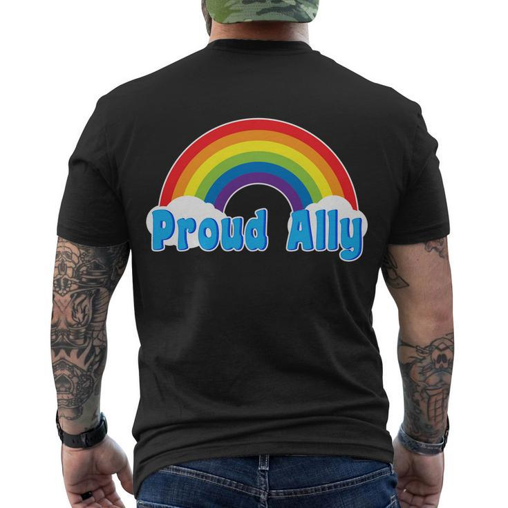 Proud Ally Lgbt Support Men's Crewneck Short Sleeve Back Print T-shirt