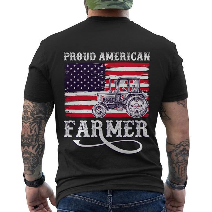 Proud American Farme Farmer With Usa Flag Men's T-shirt Back Print