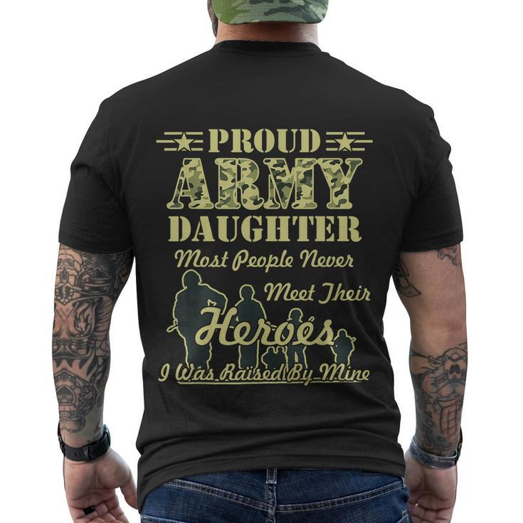Proud Army Daughter Gift Men's Crewneck Short Sleeve Back Print T-shirt