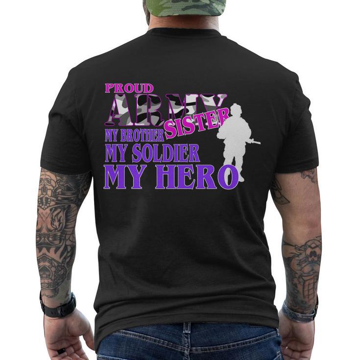 Proud Army Sister My Brother Soldier Hero Tshirt Men's Crewneck Short Sleeve Back Print T-shirt