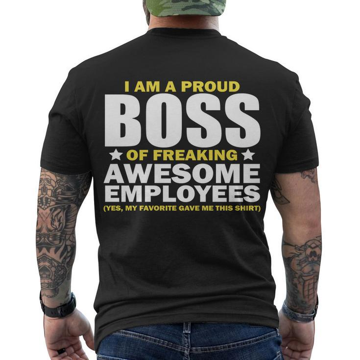 Proud Boss Of Freaking Awesome Employees Tshirt Men's Crewneck Short Sleeve Back Print T-shirt