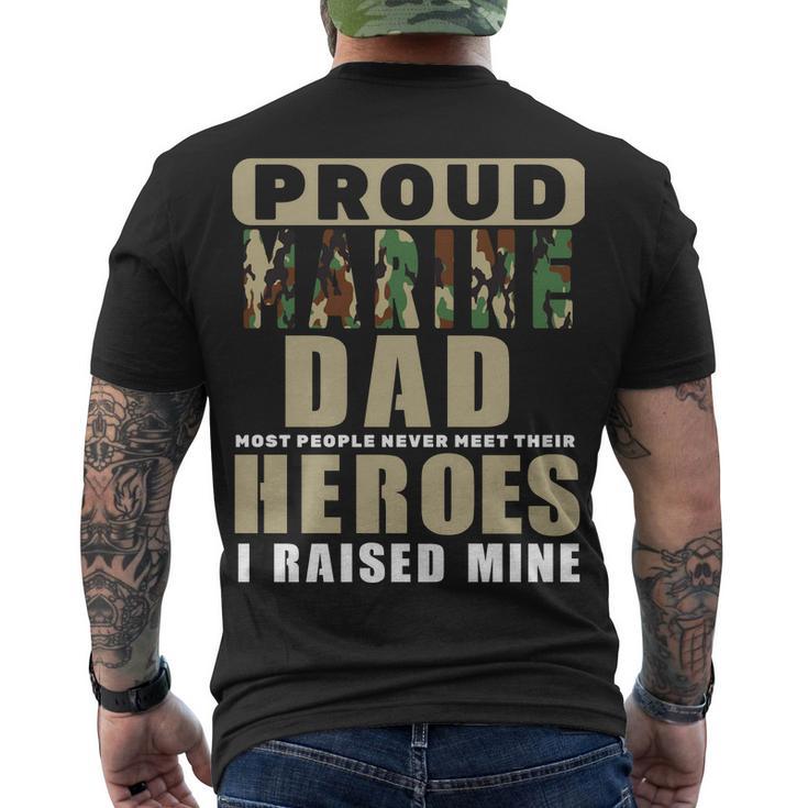 Proud Marine Dad Tshirt Men's Crewneck Short Sleeve Back Print T-shirt