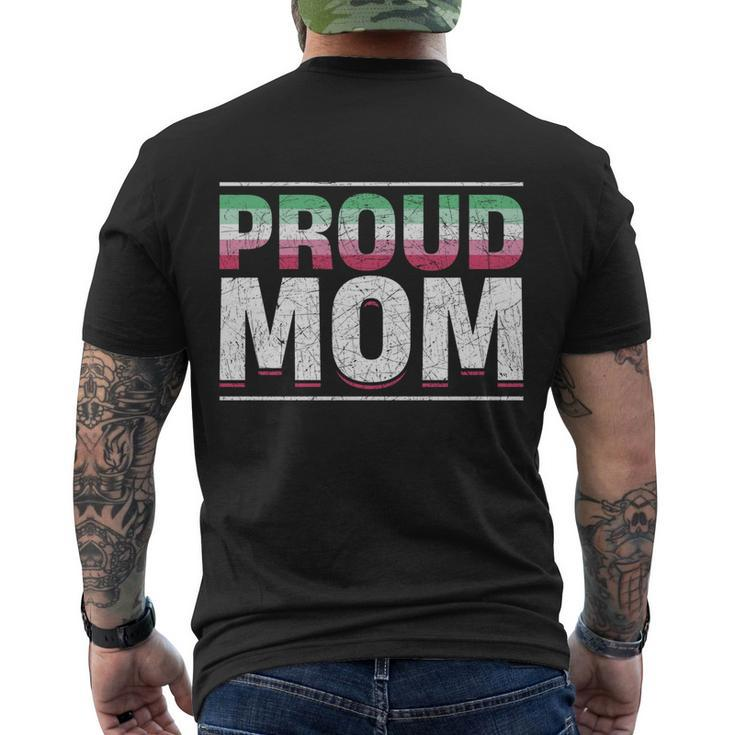 Proud Mom Abrosexual Flag Lgbtq Queer Mothers Day Abrosexual Funny Gift Men's Crewneck Short Sleeve Back Print T-shirt
