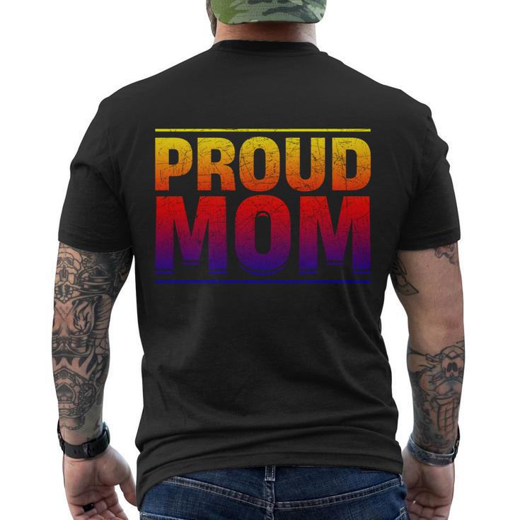 Proud Mom Abrosexual Flag Lgbtq Queer Mothers Day Abrosexual Gift Men's Crewneck Short Sleeve Back Print T-shirt