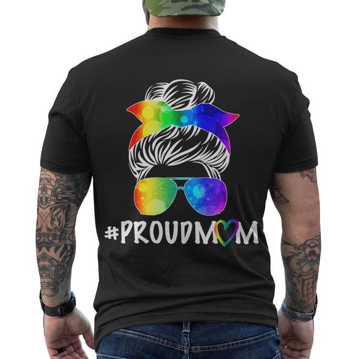 Proud Mom Lgbt Rainbow Pride Tshirt Men's Crewneck Short Sleeve Back Print T-shirt