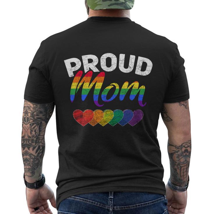 Proud Mom Lgbtq Gay Pride Queer Mothers Day Gift Lgbt Gift Men's Crewneck Short Sleeve Back Print T-shirt