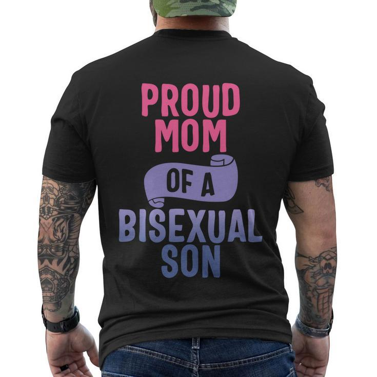 Proud Mom Of A Bisexual Son Lgbtgiftq Bi Pride Proud Ally Gift Men's Crewneck Short Sleeve Back Print T-shirt