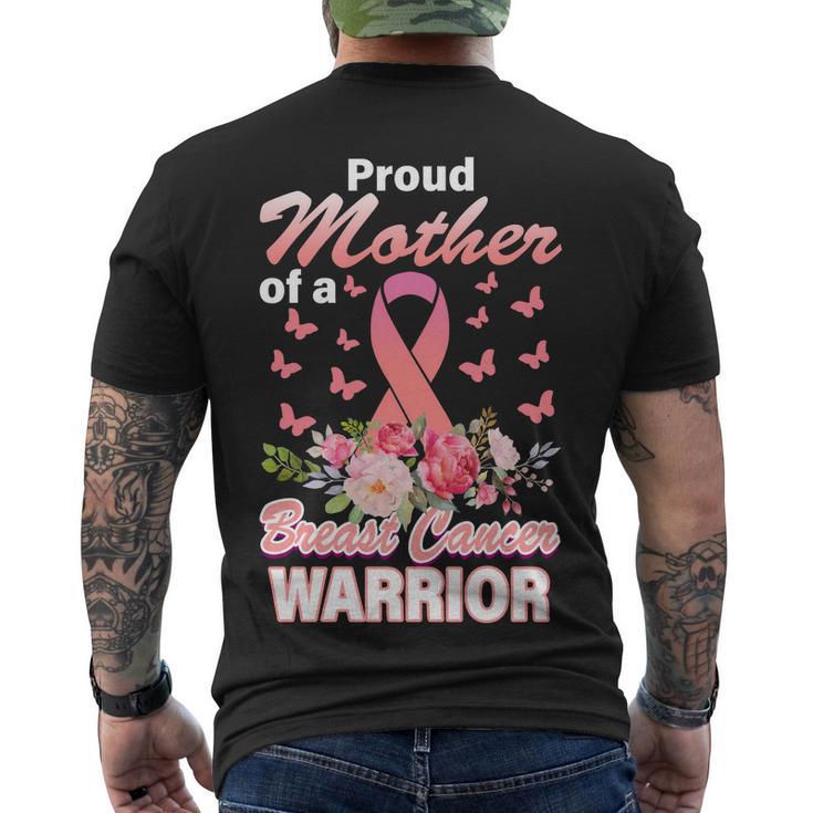 Proud Mother Of A Breast Cancer Warrior Tshirt Men's Crewneck Short Sleeve Back Print T-shirt