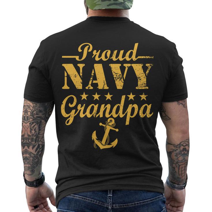 Proud Navy Grandpa Tshirt Men's Crewneck Short Sleeve Back Print T-shirt