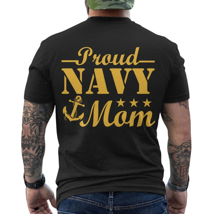 Proud Navy Mom Tshirt Men's Crewneck Short Sleeve Back Print T-shirt