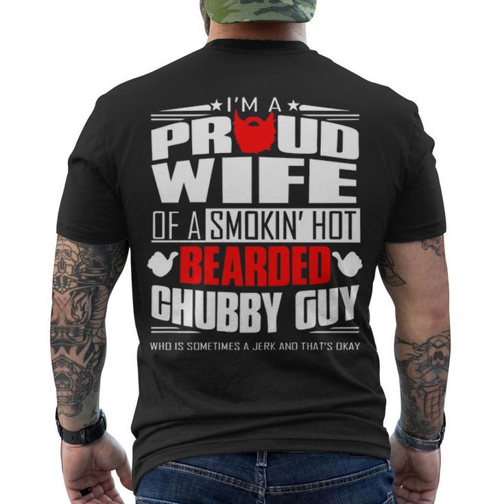 Proud Wife Of A Hot Bearded Chubby Guy Men's Crewneck Short Sleeve Back Print T-shirt