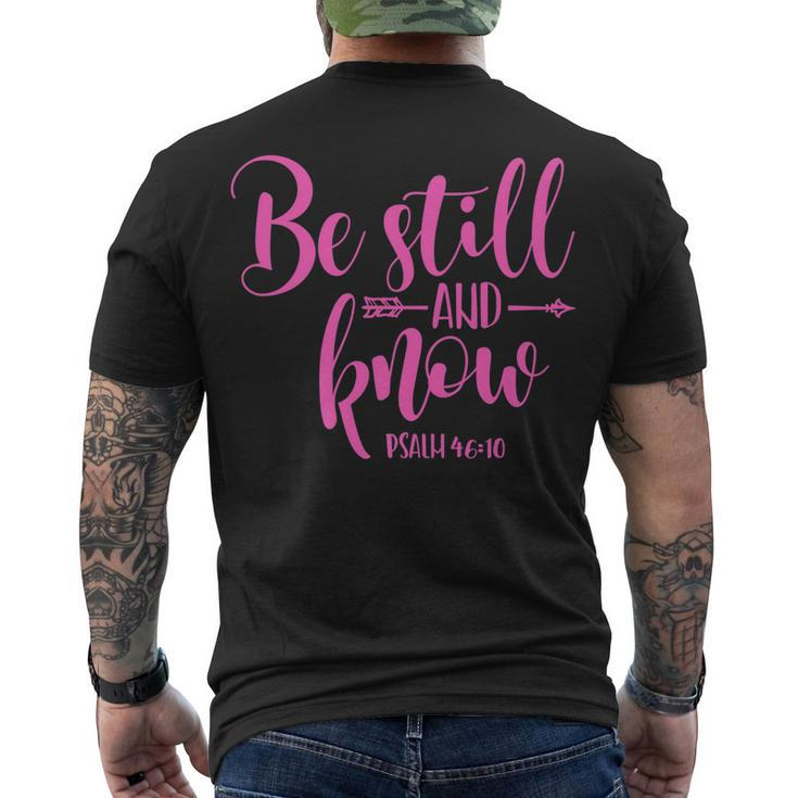Psalm 4610 Be Still And Know Christian Arrow Men's T-shirt Back Print