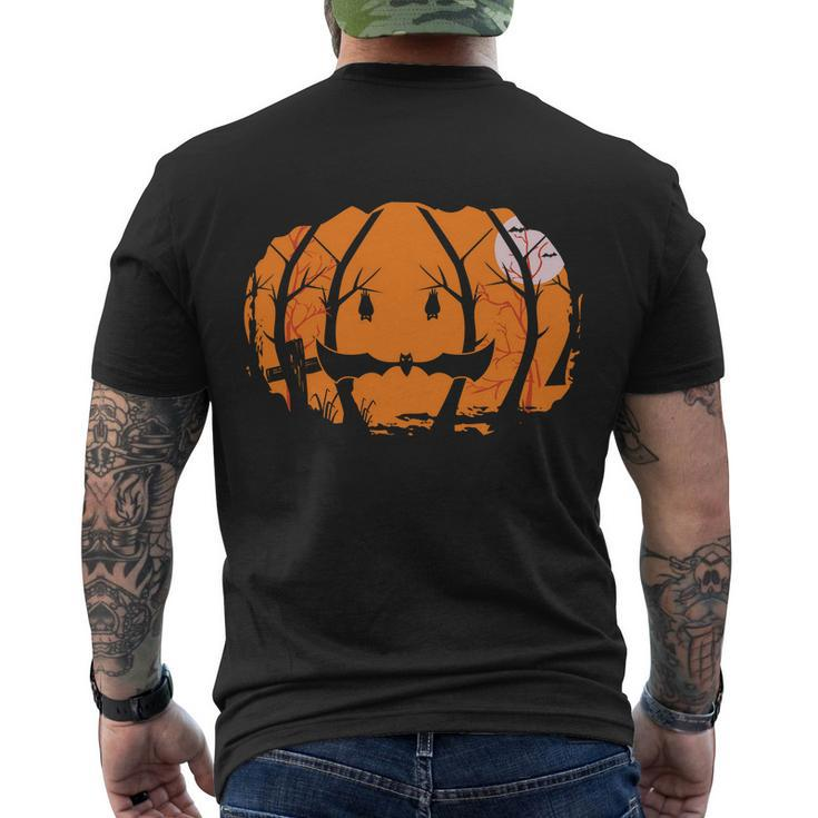 Pumpkin Bat Funny Halloween Quote Men's Crewneck Short Sleeve Back Print T-shirt