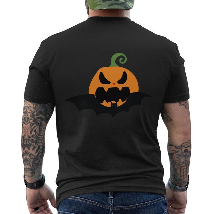 Pumpkin Bat Halloween Quote V2 Men's Crewneck Short Sleeve Back Print T-shirt