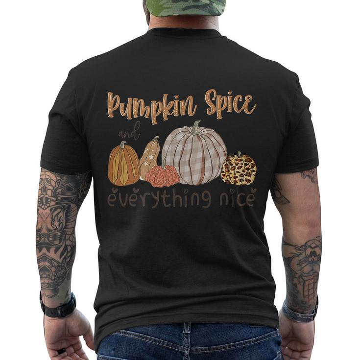 Pumpkin Spice And Everything Nice Thanksgiving Quote V2 Men's Crewneck Short Sleeve Back Print T-shirt