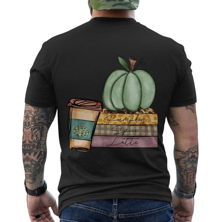 Pumpkin Spice Latte Coffee Hanksgiving Quote Men's Crewneck Short Sleeve Back Print T-shirt