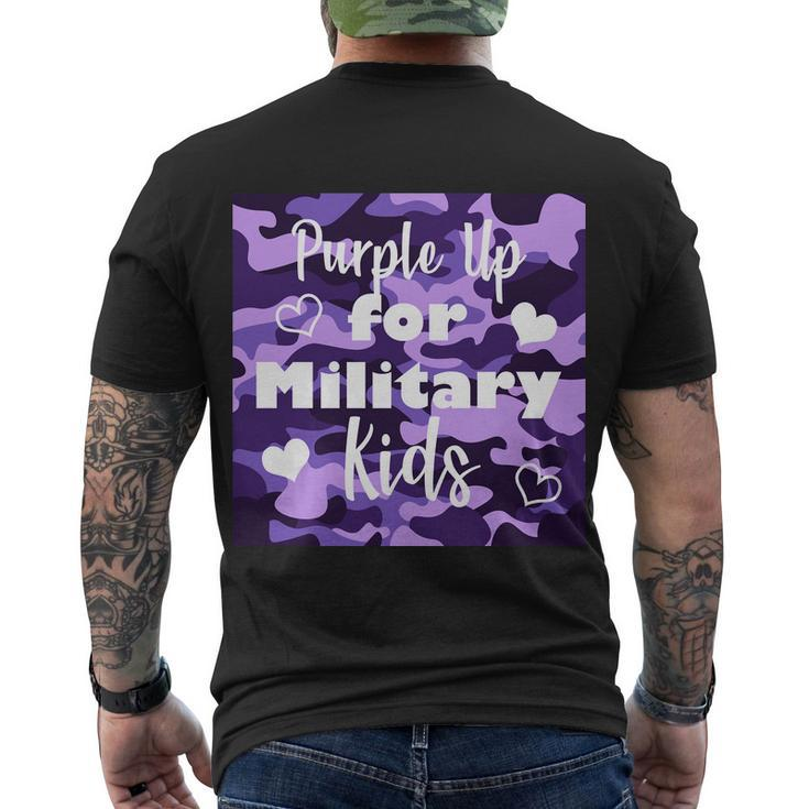 Purple Up For Military Kids Awareness Men's Crewneck Short Sleeve Back Print T-shirt