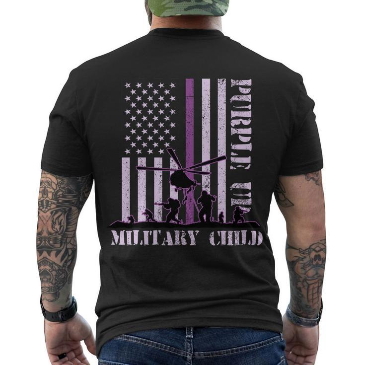 Purple Up Military Child Tshirt Men's Crewneck Short Sleeve Back Print T-shirt