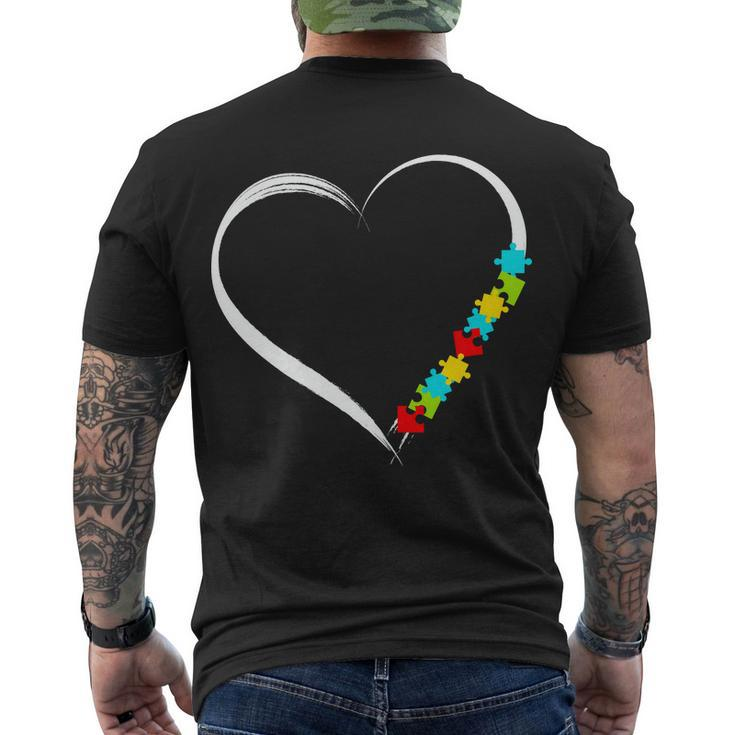 Puzzle Of Love Autism Awareness Tshirt Men's Crewneck Short Sleeve Back Print T-shirt