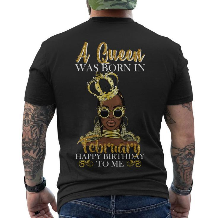 A Queen Was Born In February Happy Birthday Men's T-shirt Back Print