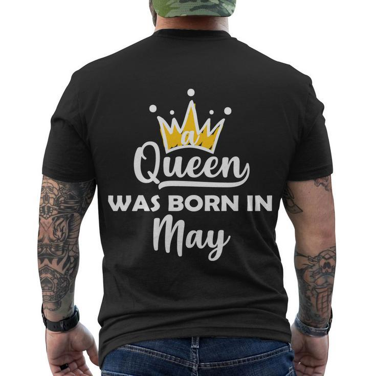A Queen Was Born In May Birthday Men's T-shirt Back Print