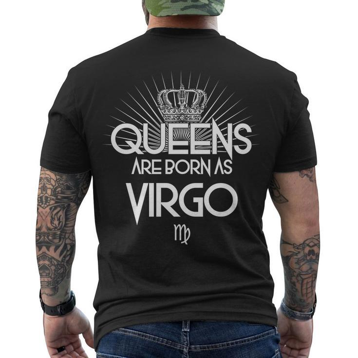 Queens Are Born As Virgo Tshirt Men's Crewneck Short Sleeve Back Print T-shirt
