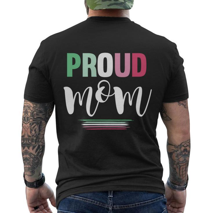 Queer Proud Mom Gay Pride Lgbt Mothers Day Abrosexual Great Gift Men's Crewneck Short Sleeve Back Print T-shirt