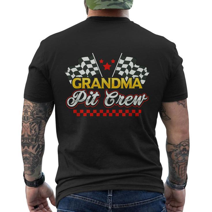 Race Car Birthday Party Racing Family Grandma Pit Crew Men's Crewneck Short Sleeve Back Print T-shirt