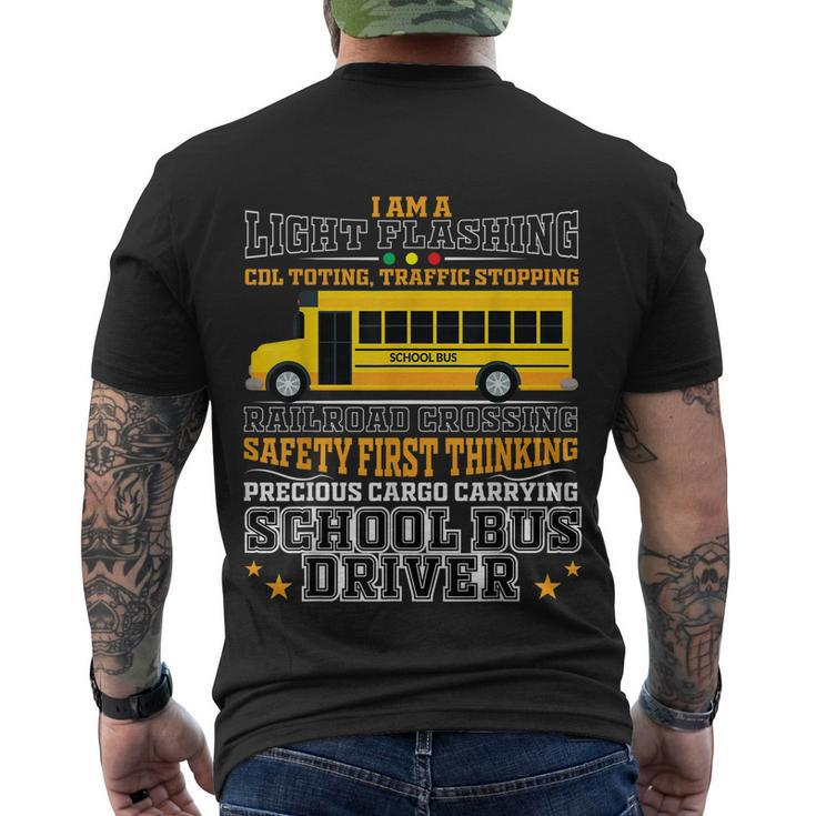 Railroad Crossing School Bus Driver Design For A Bus Driver Men's Crewneck Short Sleeve Back Print T-shirt