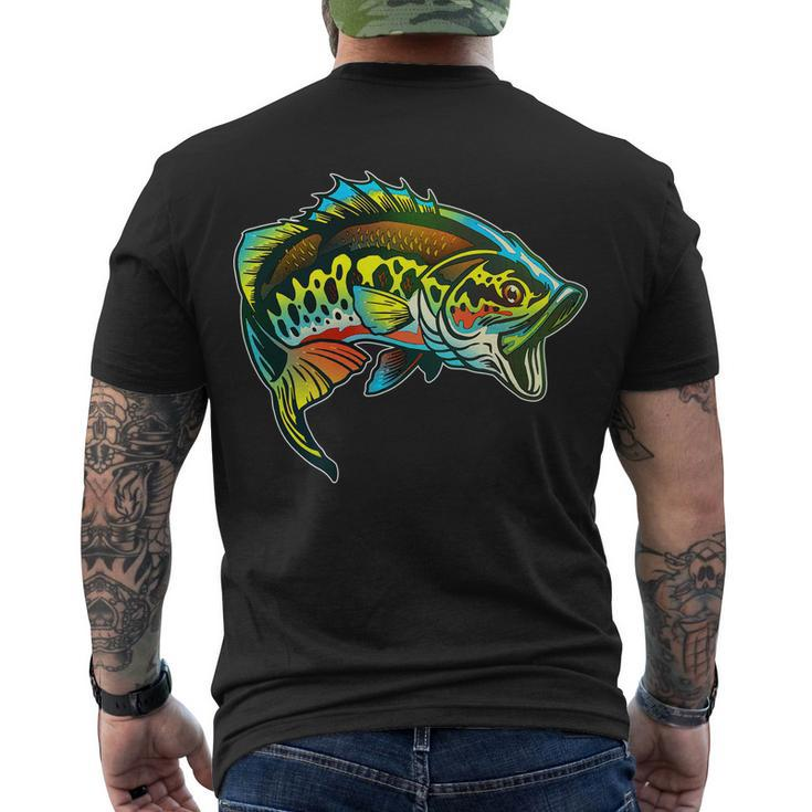 Rainbow Colorful Bass Men's Crewneck Short Sleeve Back Print T-shirt