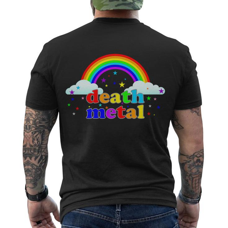 Rainbow Death Metal Logo Tshirt Men's Crewneck Short Sleeve Back Print T-shirt