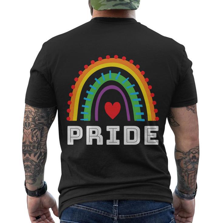 Rainbow Lgbtq Heart Pride Month Lbgt Men's Crewneck Short Sleeve Back Print T-shirt