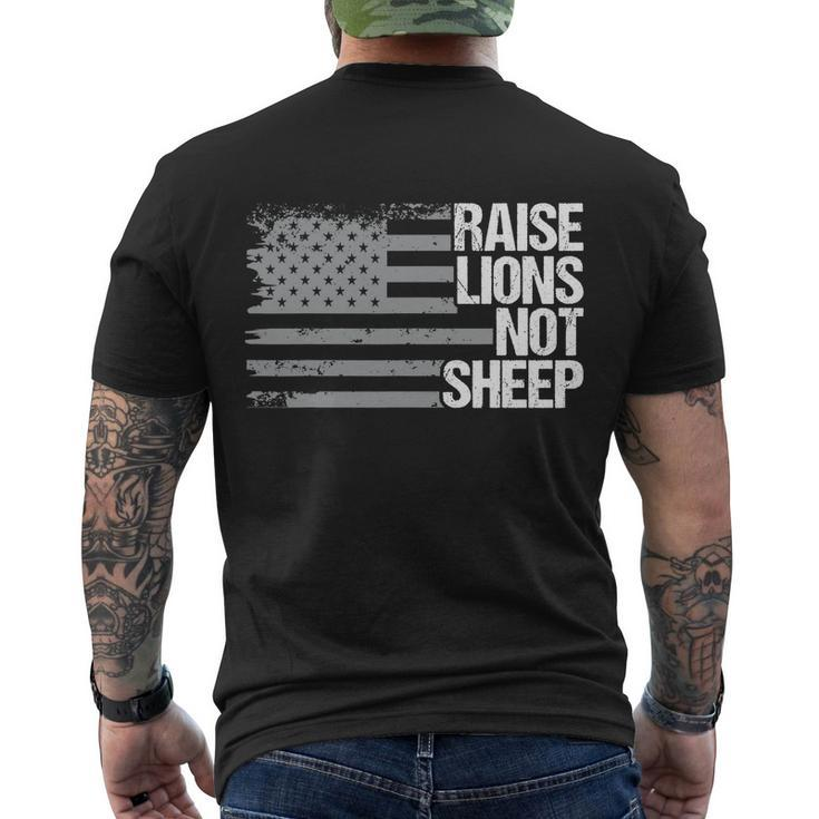 Raise Lions Not Sheep American Patriot Patriotic Lion Tshirt Men's T-shirt Back Print