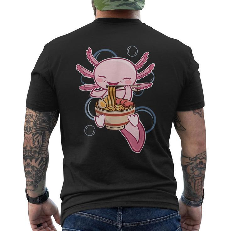 Ramen Axolotl Kawaii Anime Japanese Food Girls Nager Men's T-shirt Back Print